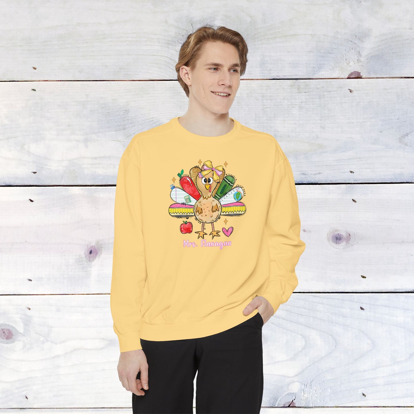 Teacher Turkey Unisex Comfort Colors Sweater