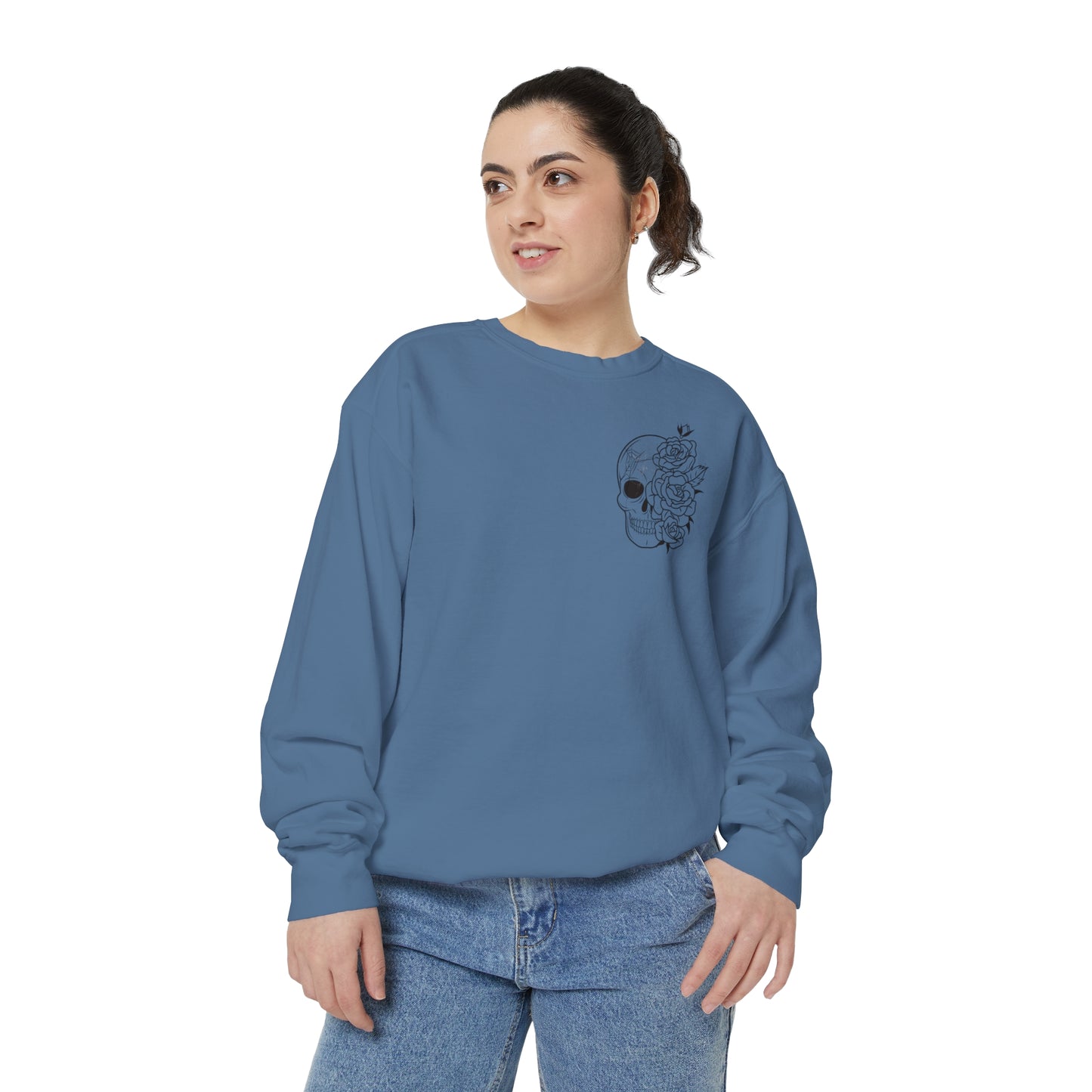 Skull Front, Vastly Overrated Back - Comfort Colors Pullover - Multi Color Options