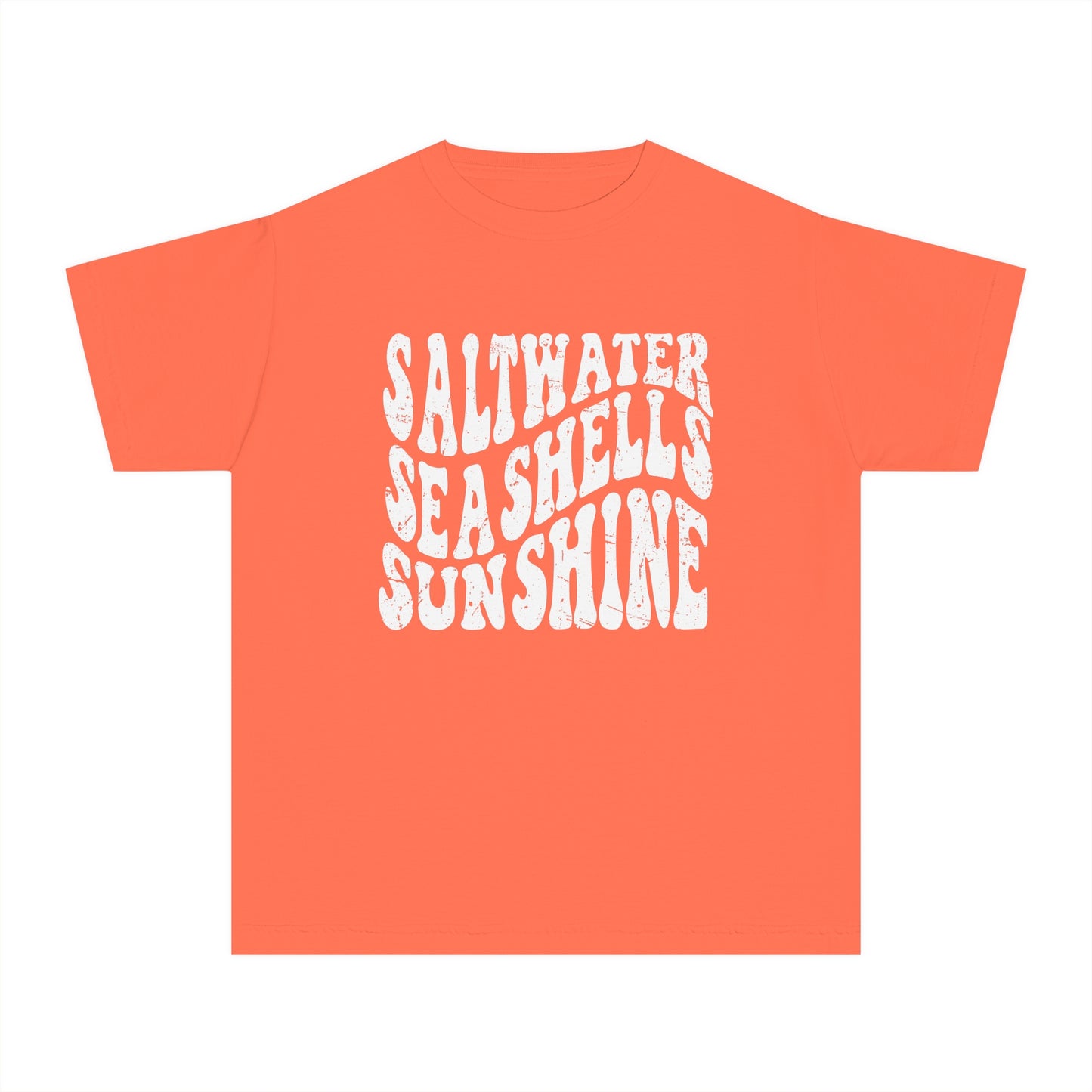 Youth Saltwater, Seashells, Sunshine Comfort Colors Youth Tee