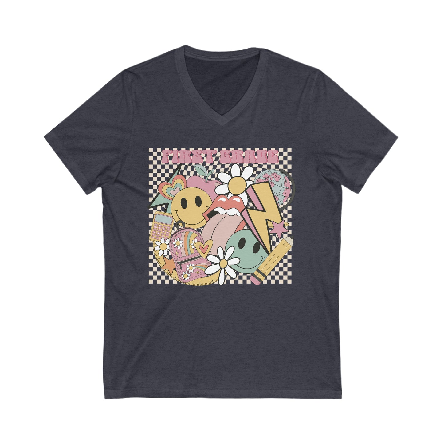 First Grade Fun Teacher Unisex V-Neck Tee