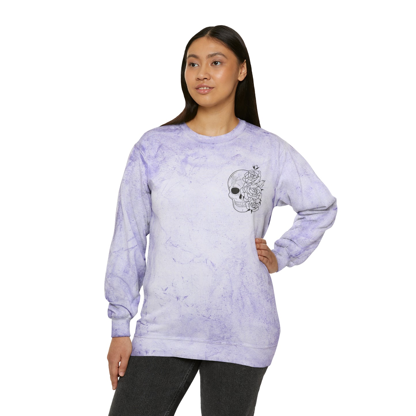 Skull Front, Vastly Overrated Back - Color Blast Comfort Colors Pullover - Multi Color Options