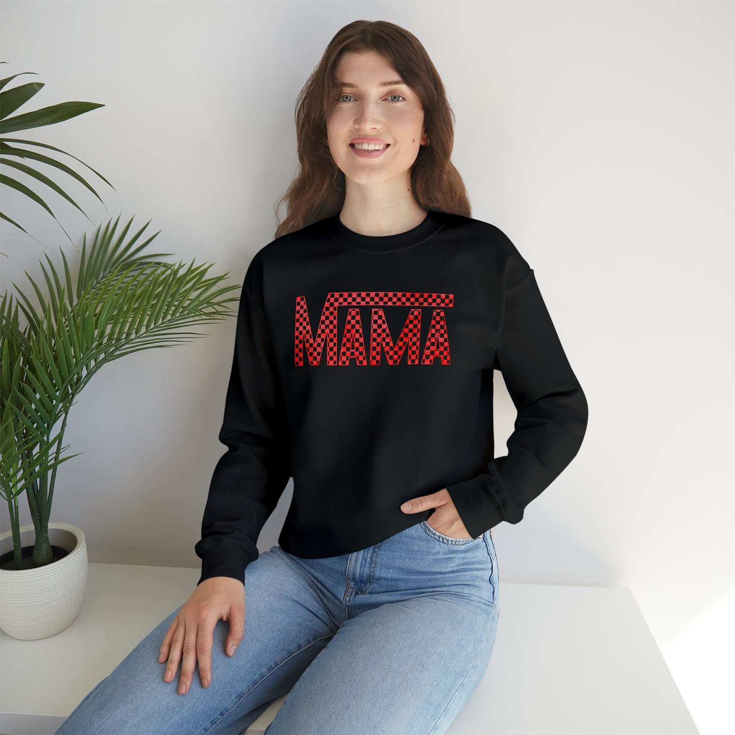 Red Mama Checkered Sweater