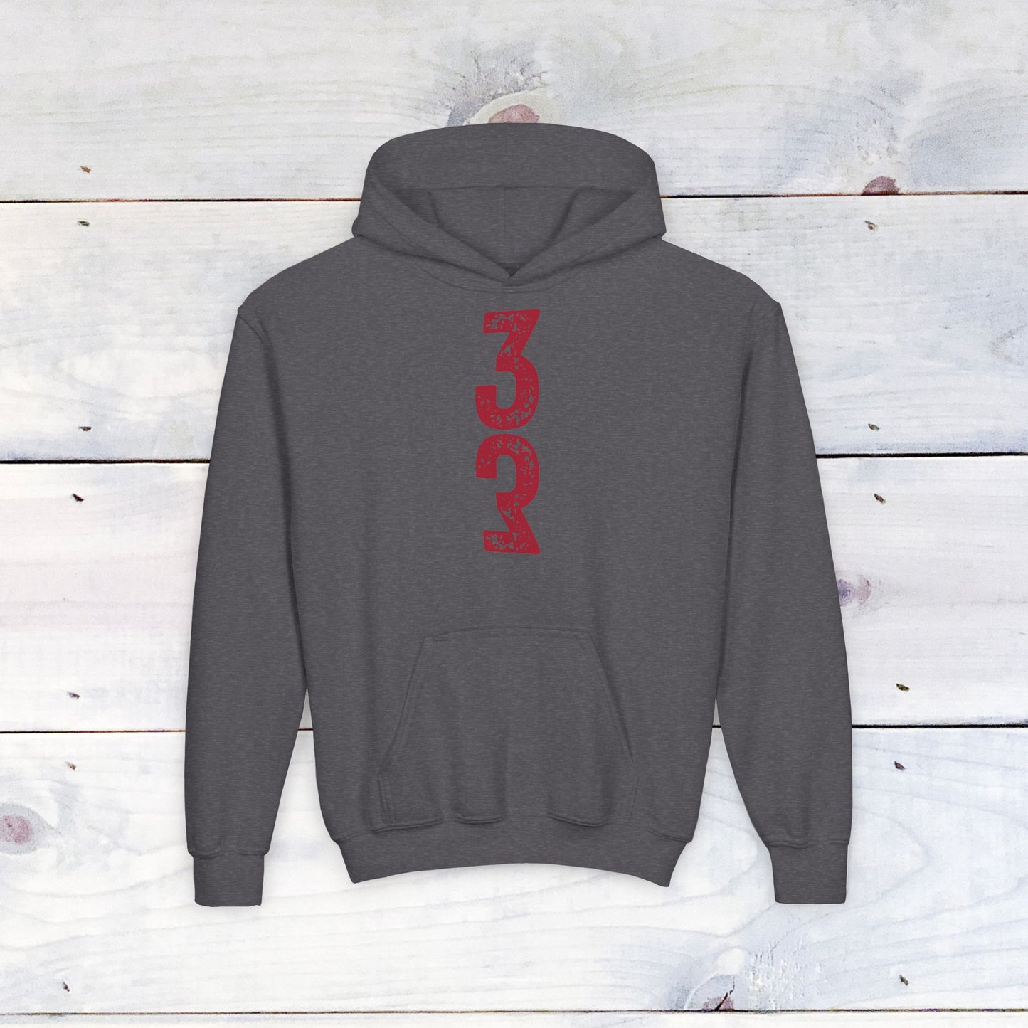 Red 3up3down Youth Heavy Blend Hooded Sweatshirt