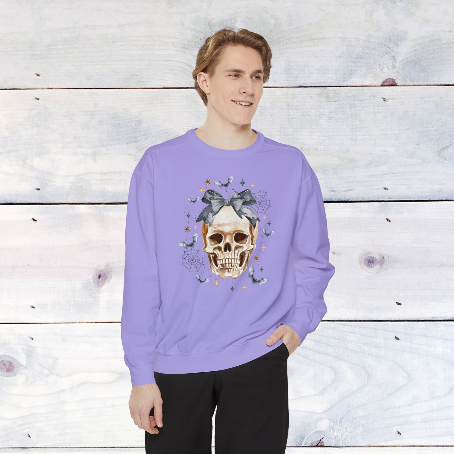 Pretty Bow Skull Comfort Colors Sweater
