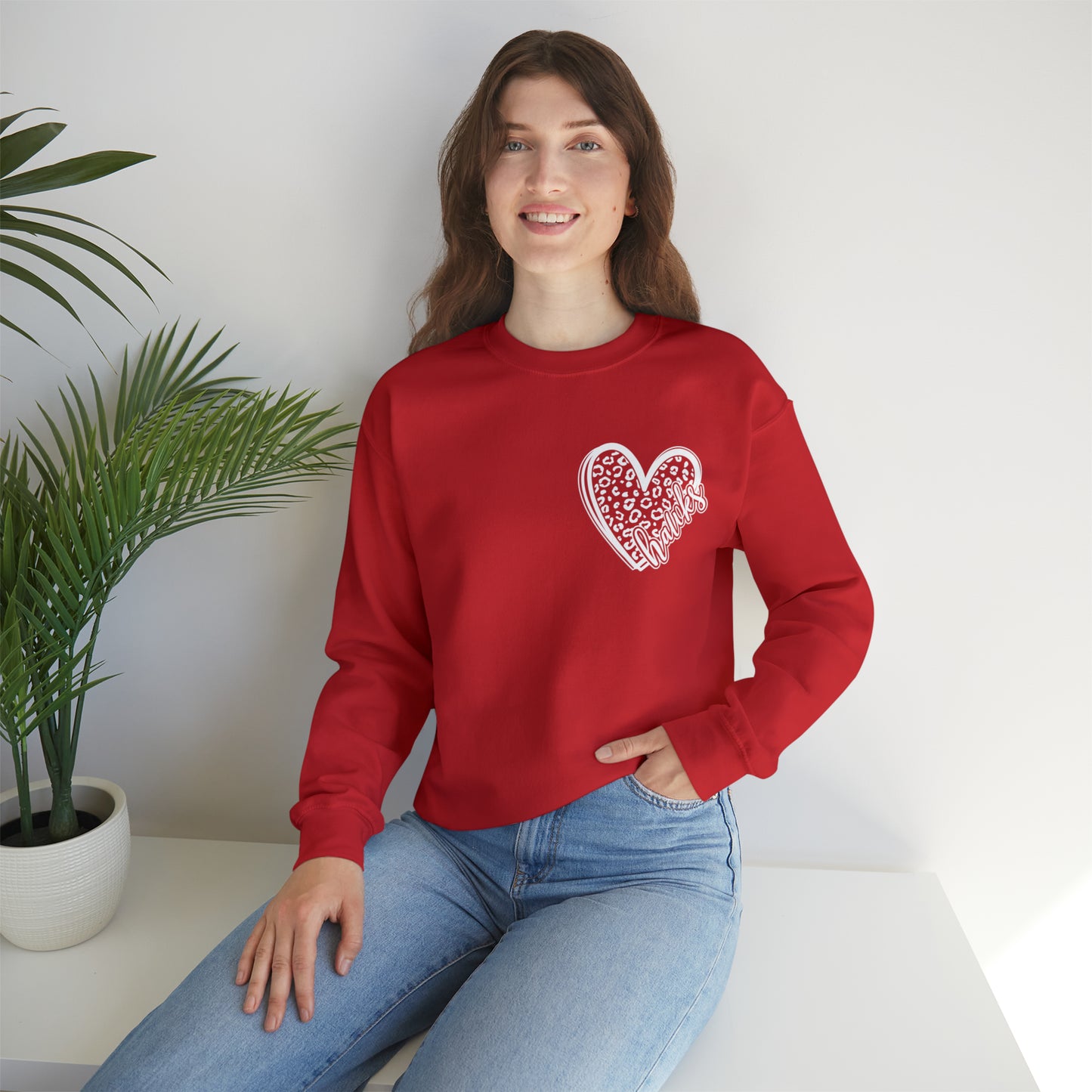 Hawks Cheetah Heart Sweater