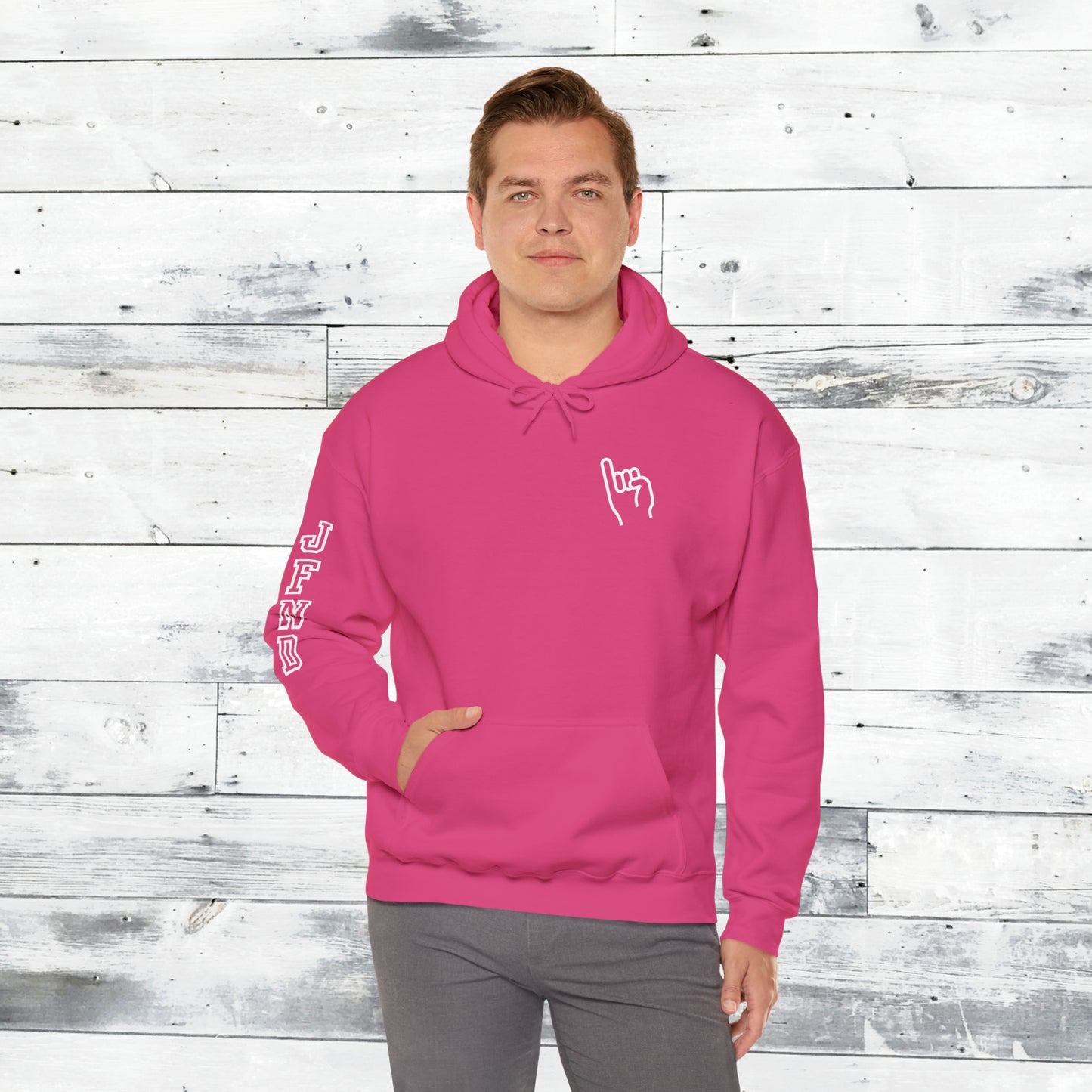 Jackets Stinger Hoodie Front - JFND Sleeve - Old School R back