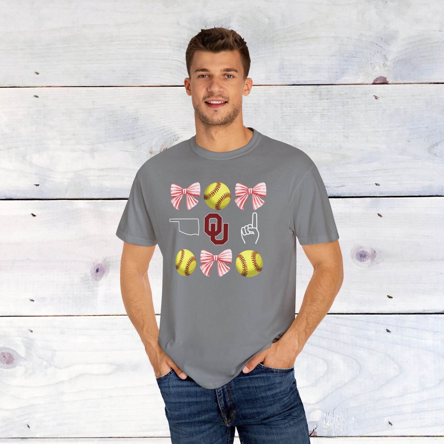 Oklahoma Softball Grid Comfort Colors T