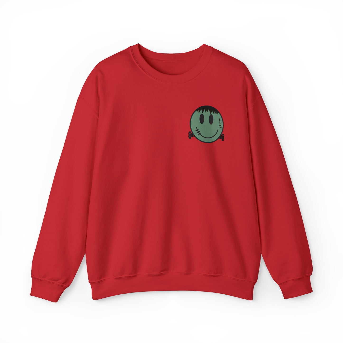 Halloween - Franken Smile Front, Halloween Bolt Back - Sweater / Pullover