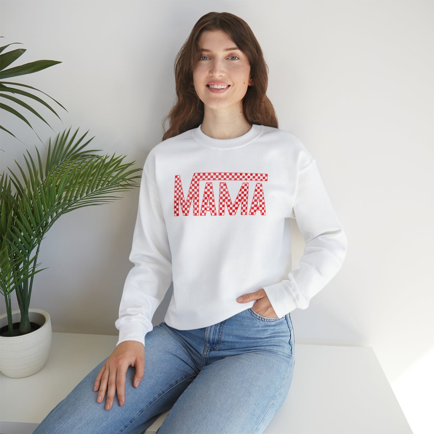 Red Mama Checkered Sweater