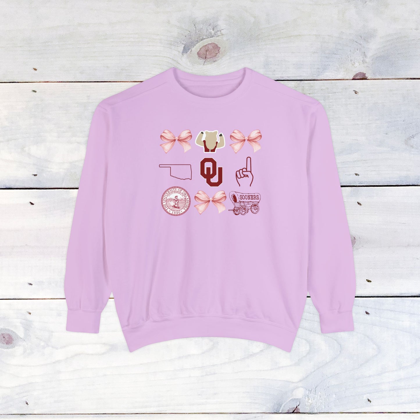 Oklahoma Sooners Bow Comfort Colors Sweater