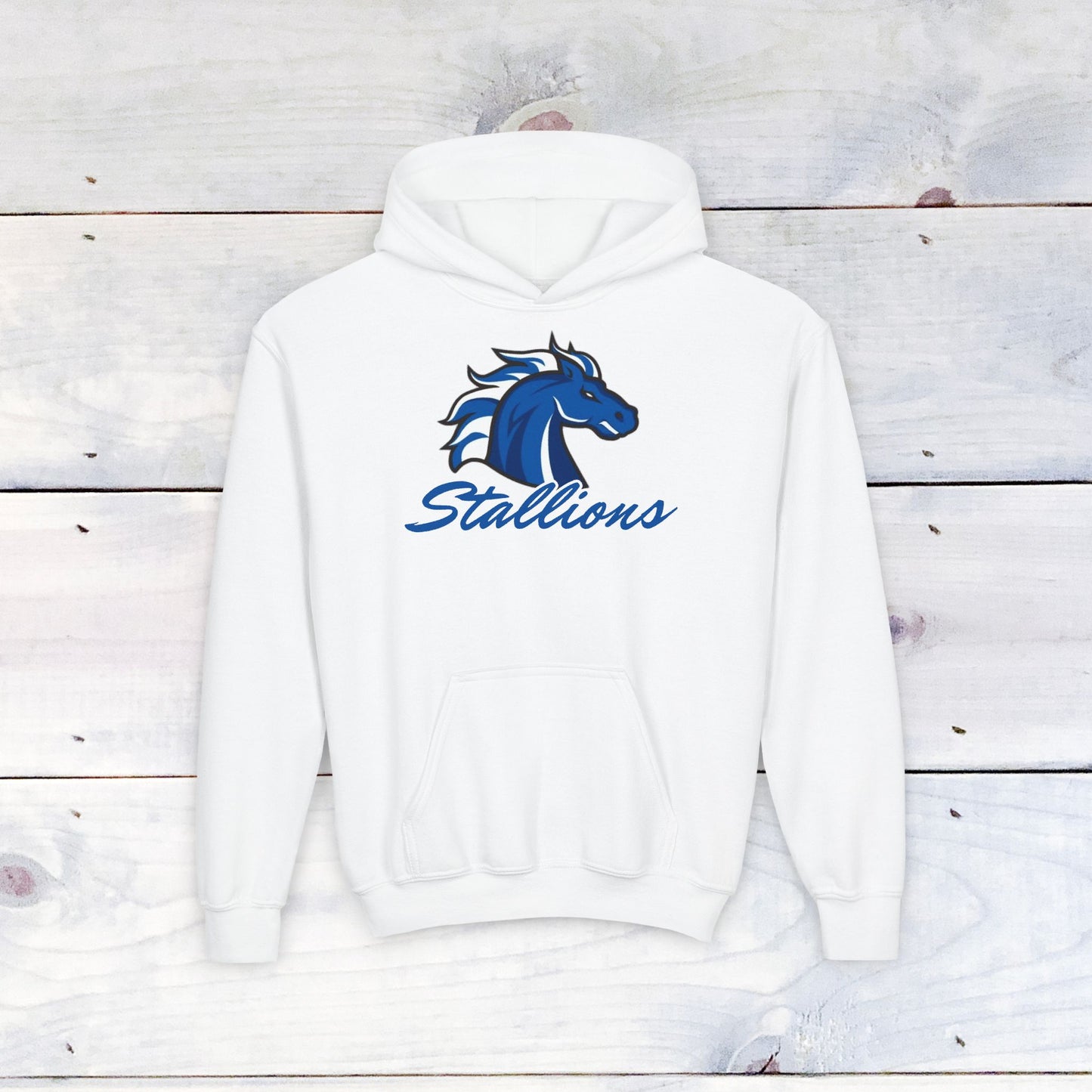 Custom Stallions #9 Youth Heavy Blend Hooded Sweatshirt