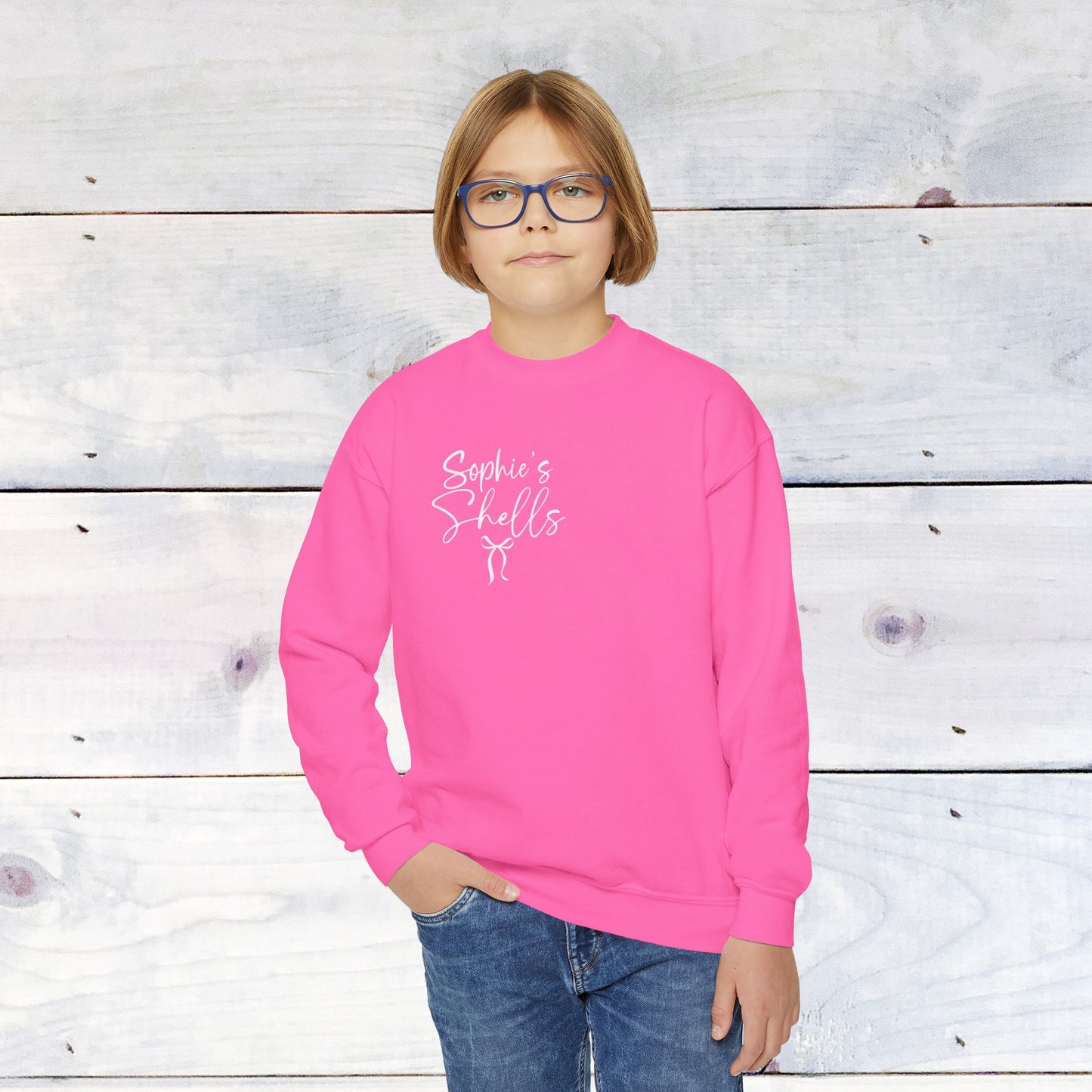 Custom 'Sophie's Shells' Youth Crewneck Sweatshirt