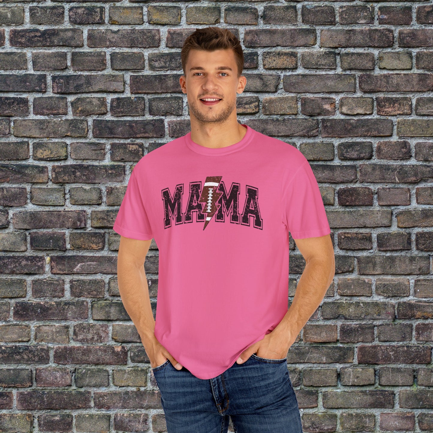 Football Mama Bolt Comfort Colors T