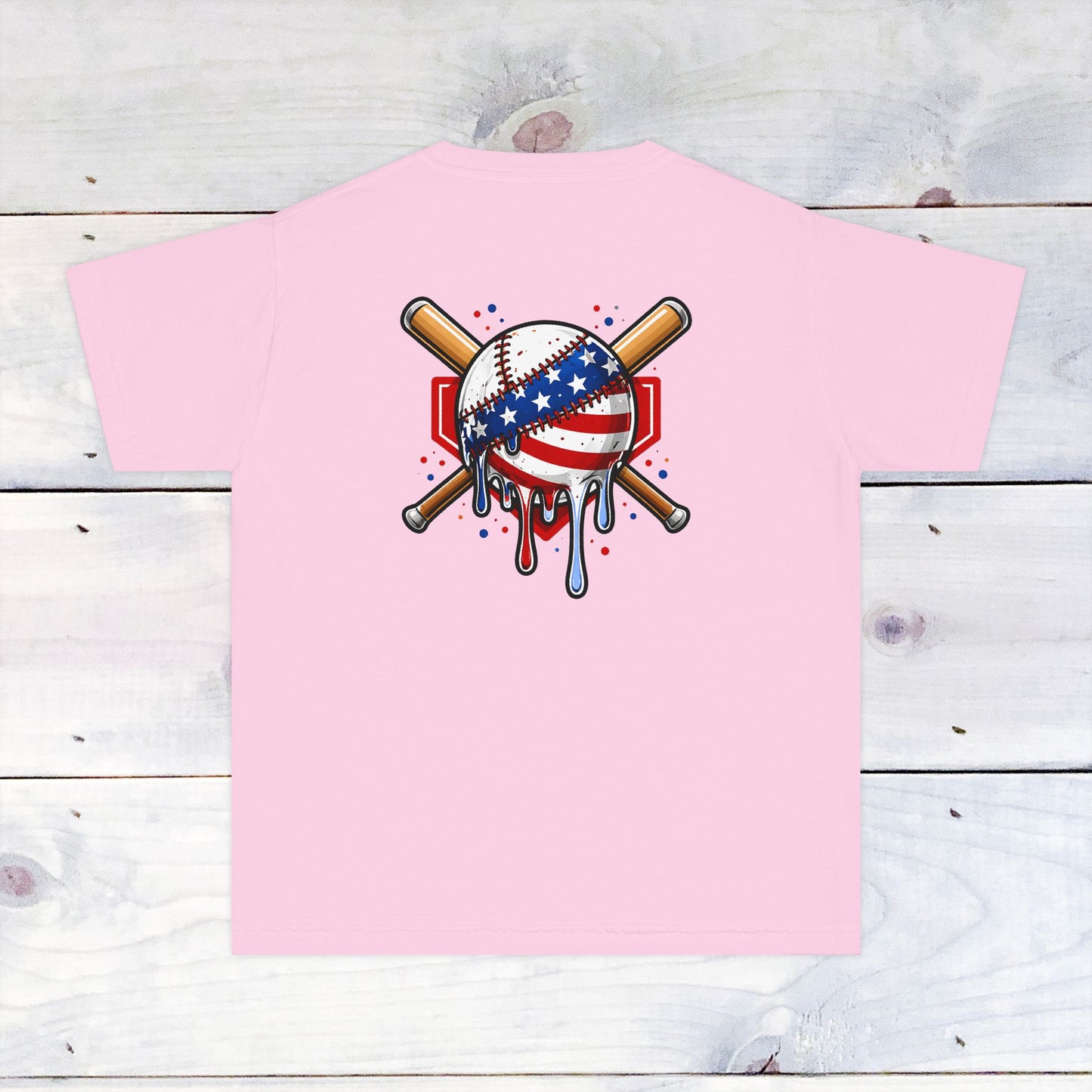Youth GOATS Baseball Drip Tee -Comfort Colors