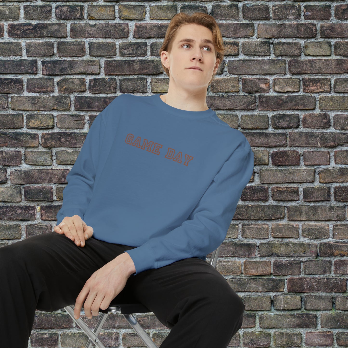 Game Day Comfort Colors Sweater - Brown Text