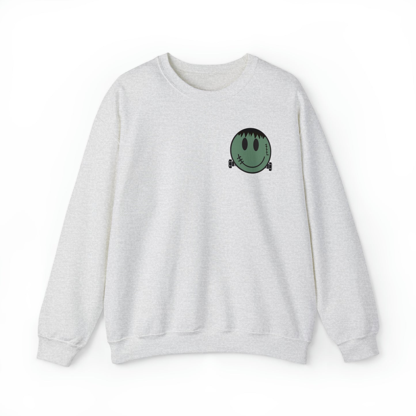 Halloween - Franken Smile Front, Halloween Bolt Back - Sweater / Pullover