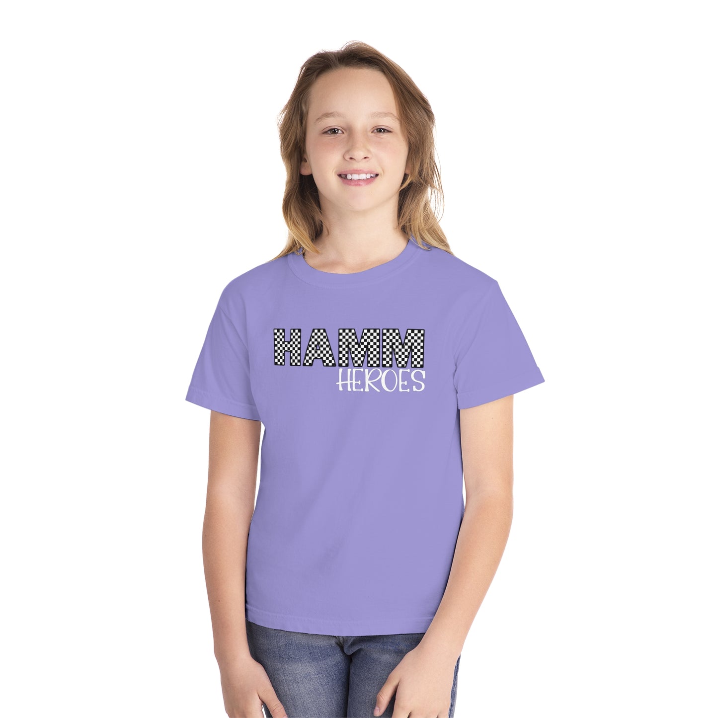 HAMM Checkered Youth Comfort Colors T . White Text