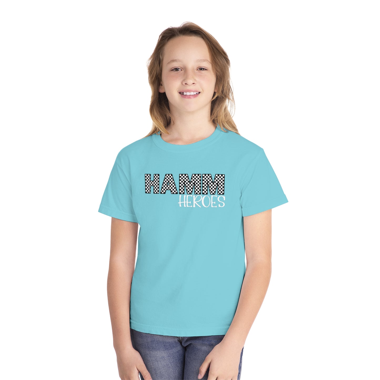 HAMM Checkered Youth Comfort Colors T . White Text