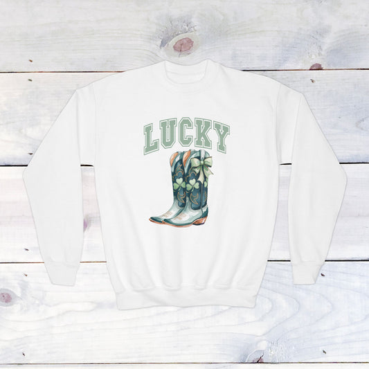 Lucky Boots Youth Crewneck Sweatshirt