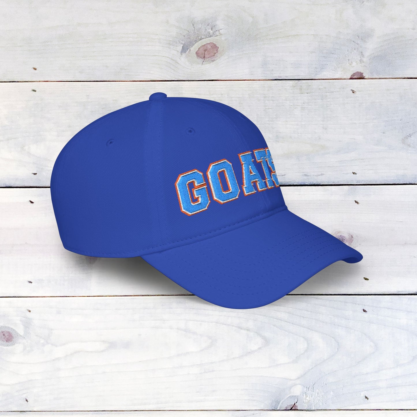 GOATS Embroidered Baseball Cap — Vintage Chenille Team Letterman Hat
