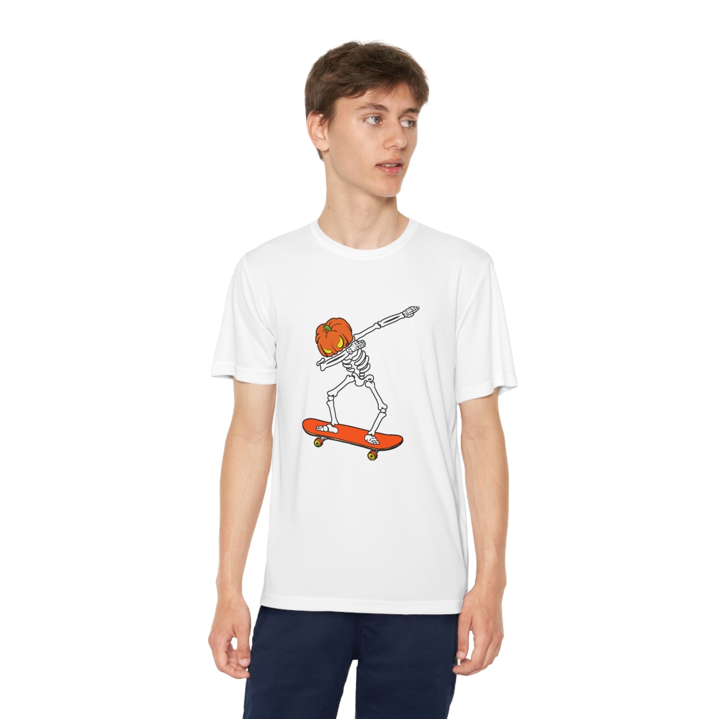 Dabbing Pumpkin Skelly Skater T