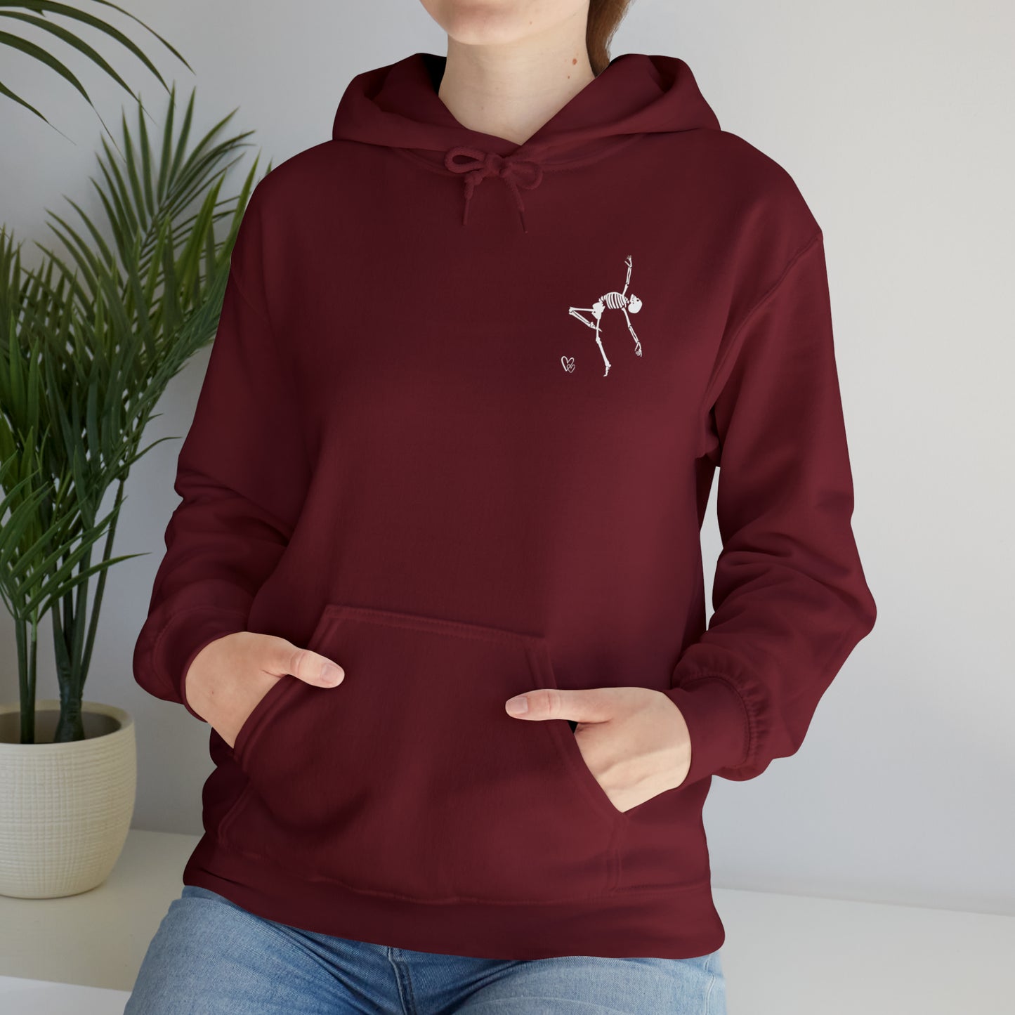 Dancing Skeleton Hoodie- Dancing Skeleton Front- Multi -Dancing Skeleton Back, Mutliple Color Options, Unisex Heavy Blend™ Hooded Sweatshirt