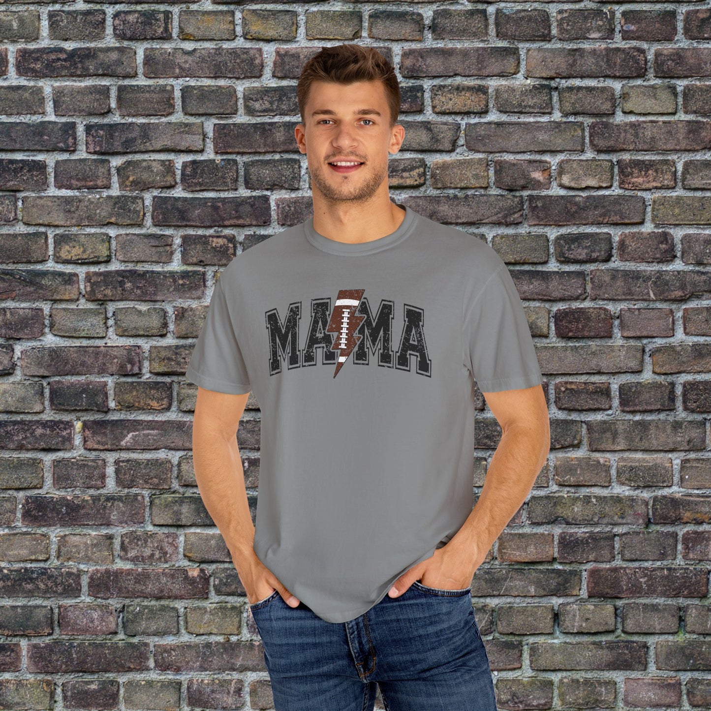 Football Mama Bolt Comfort Colors T