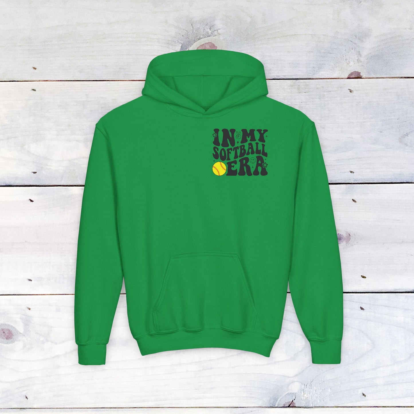 Softball Era Funk Youth Heavy Blend Hooded Sweatshirt