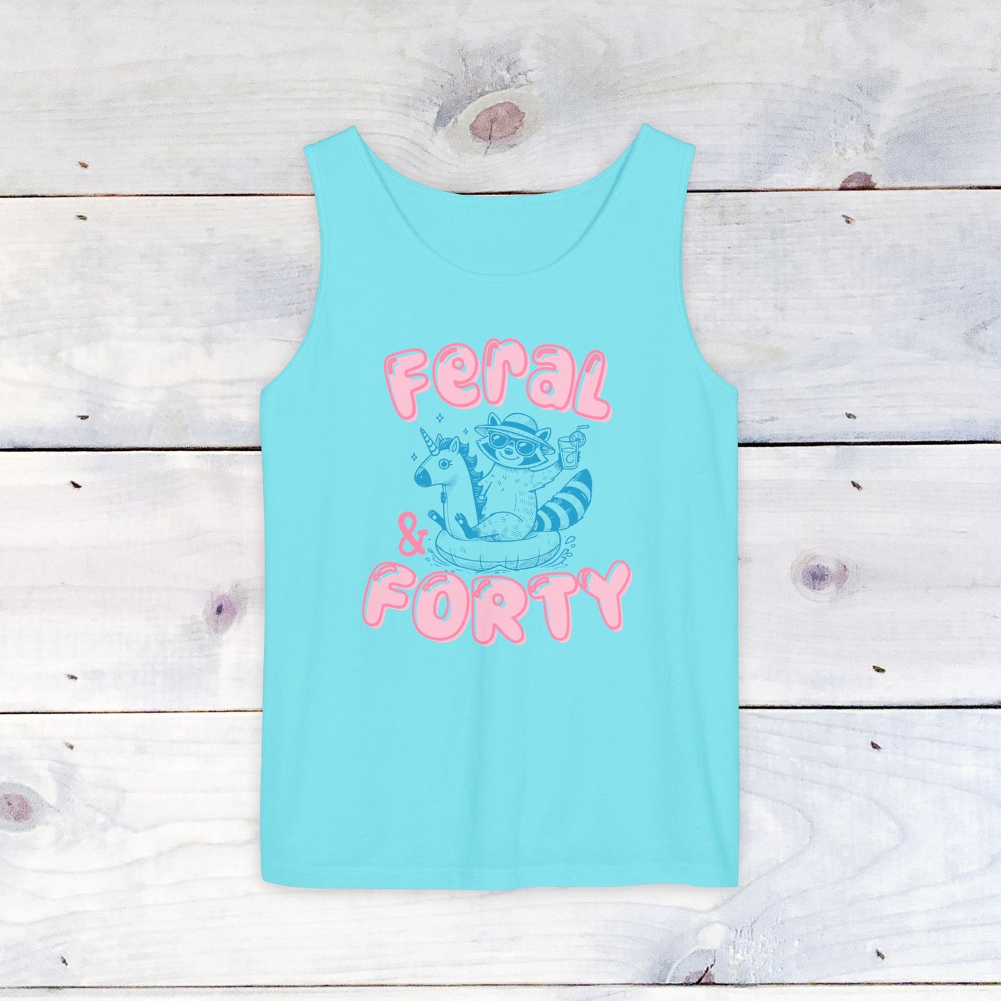 Feral and Forty Floatie Comfort Colors Tank Top