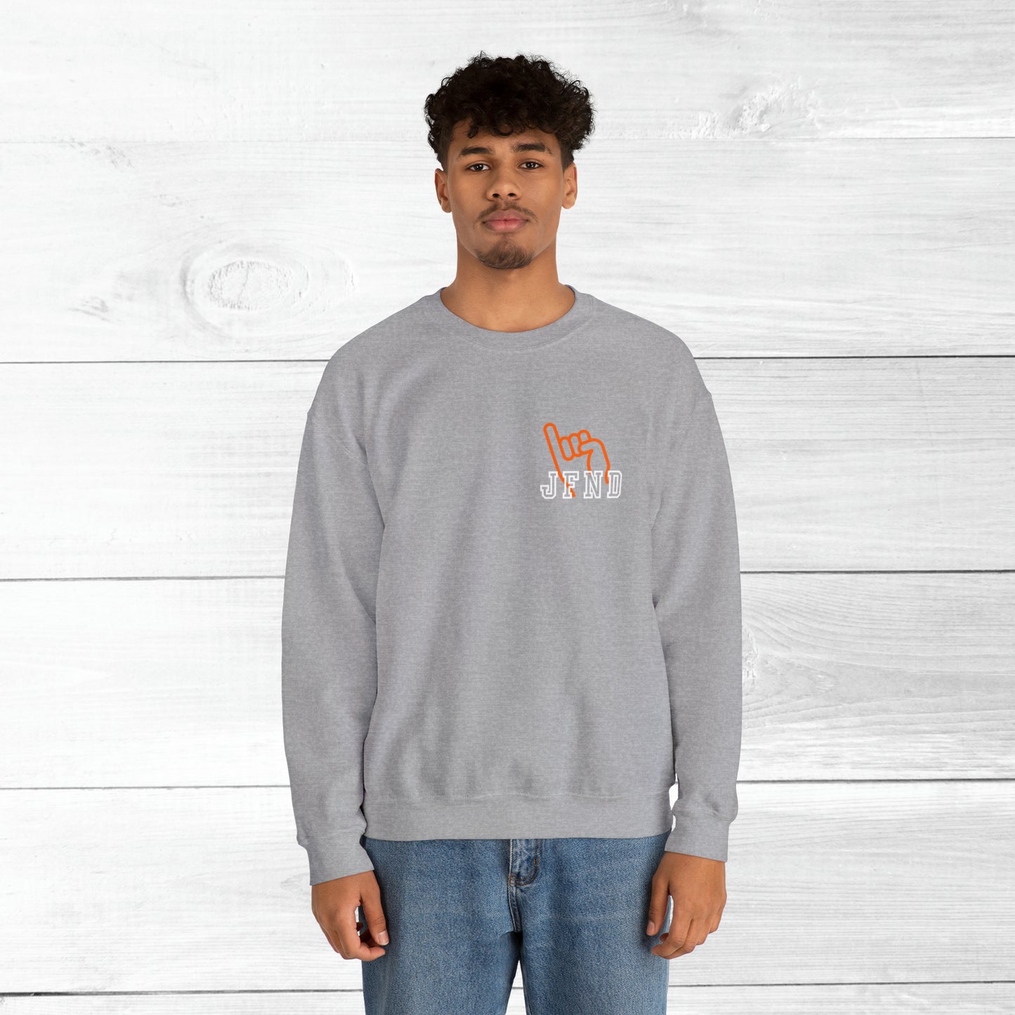 JFND front and Yellowjacket back Sweater