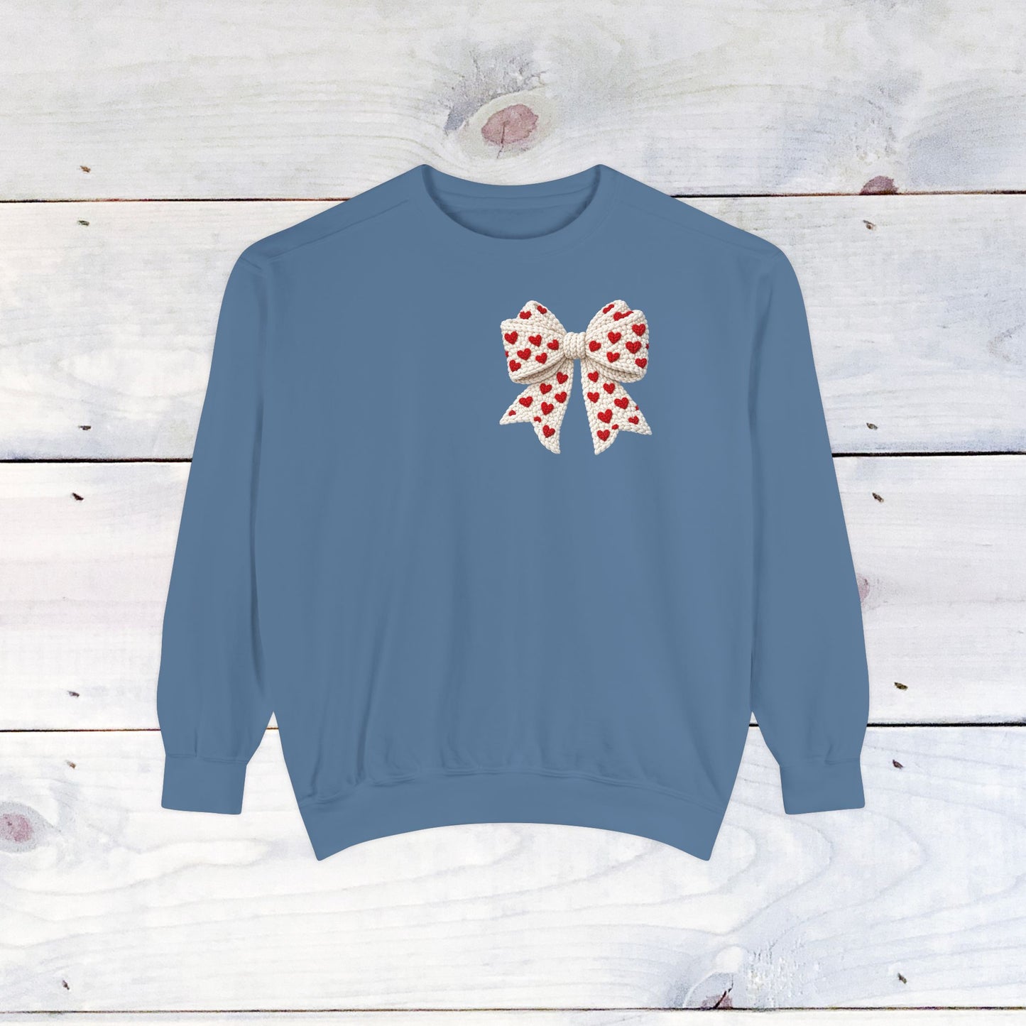Gnome Love Yarn Bow Comfort Color Sweatshirt