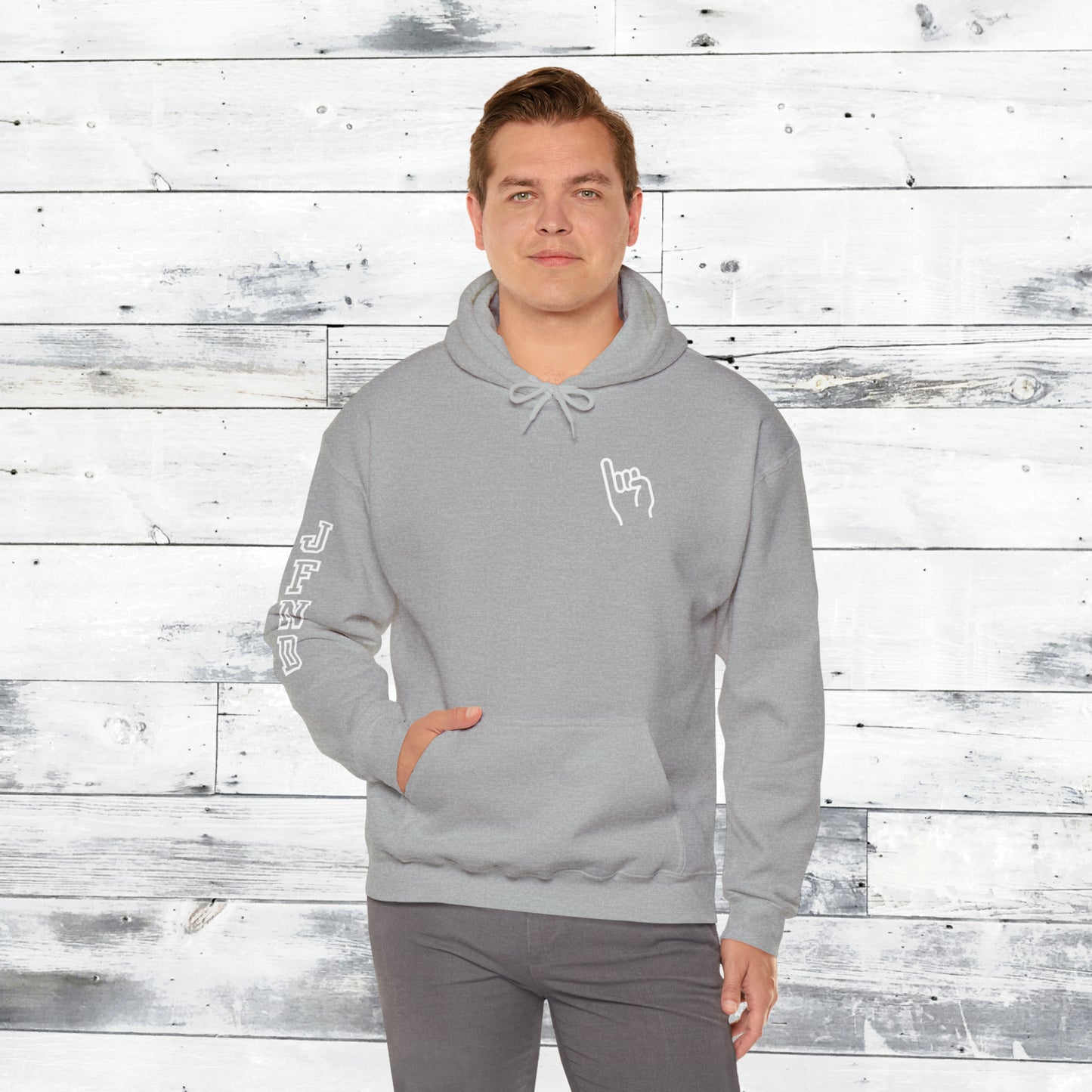 Jackets Stinger Hoodie Front - JFND Sleeve - Old School R back