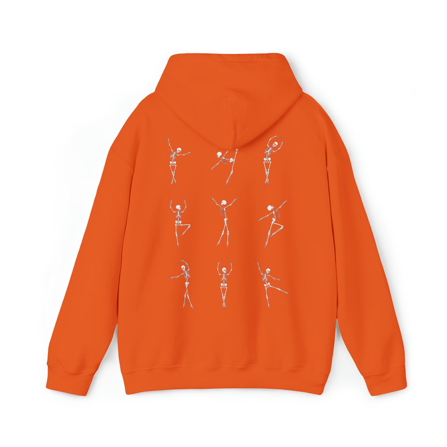 Dancing Skeleton Hoodie- Dancing Skeleton Front- Multi -Dancing Skeleton Back, Mutliple Color Options, Unisex Heavy Blend™ Hooded Sweatshirt