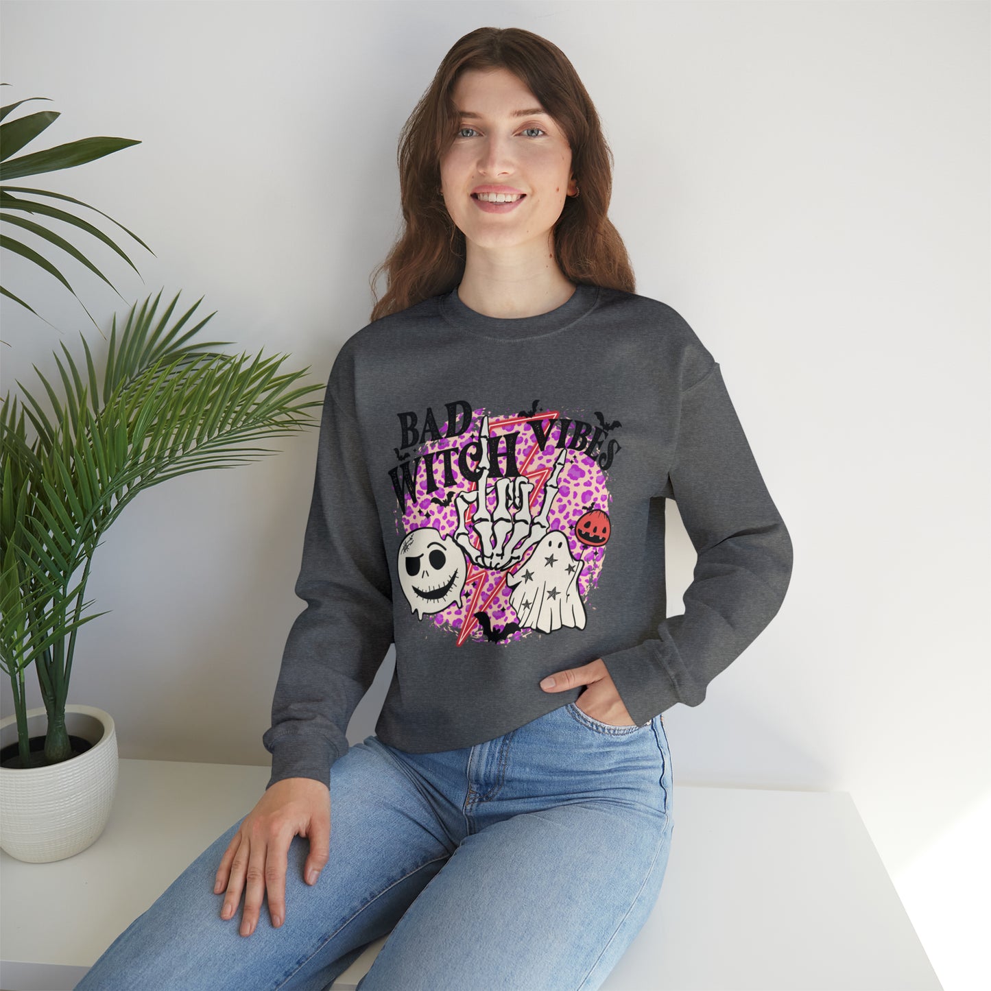 Bad Witch Vibes Front - Unisex Crewneck Sweatshirt