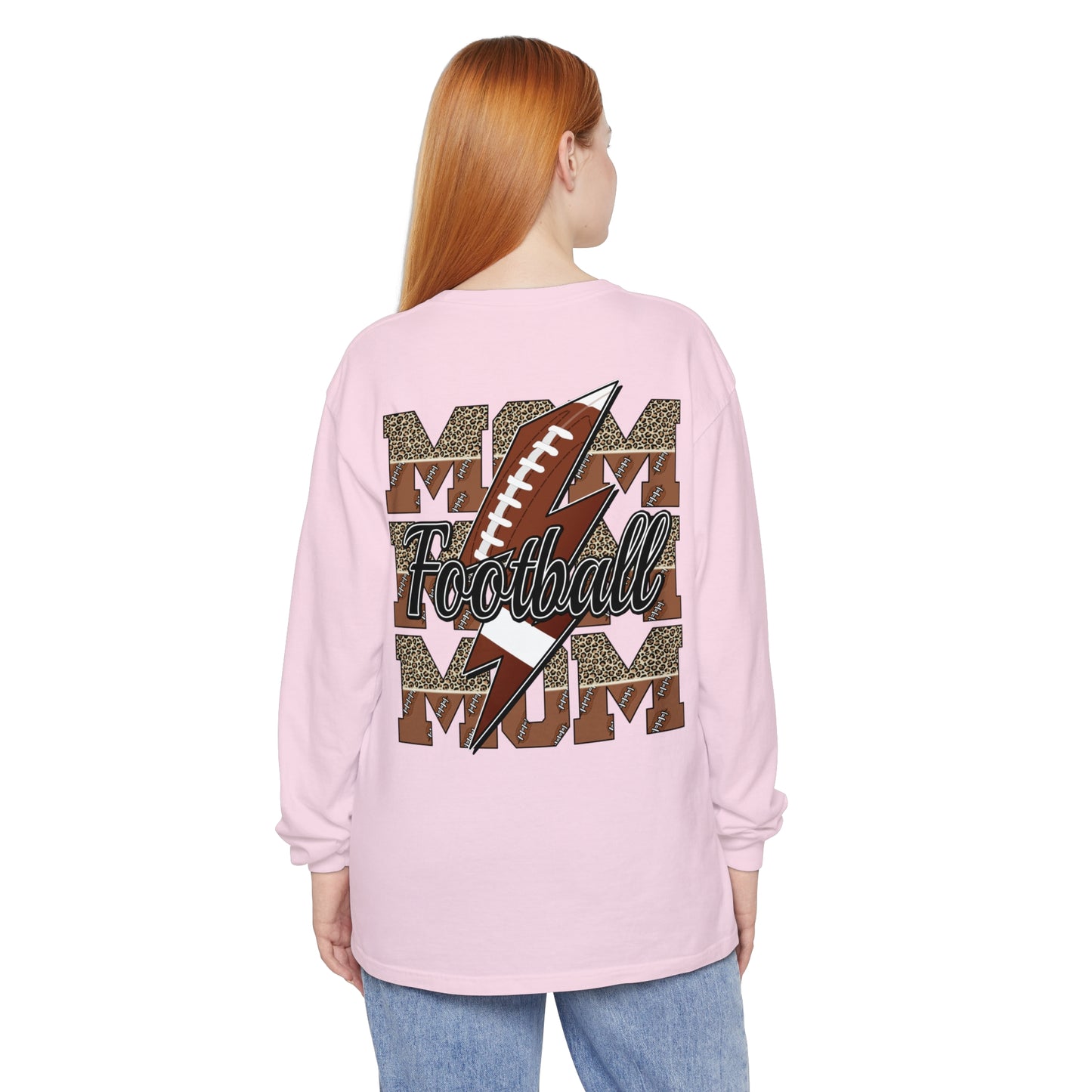 Football Mom Long Sleeve Comfort Colors T Shirt