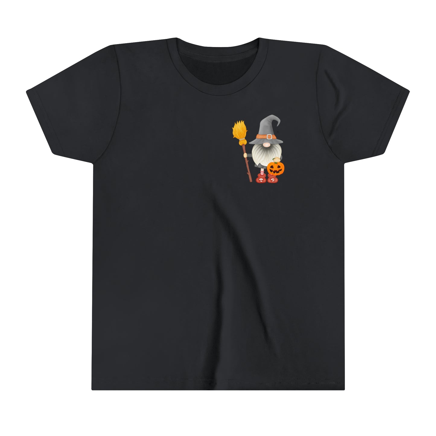 Witch Gnome - with Pumpkin Trick or Treat Pale - Youth Short Sleeve Tee