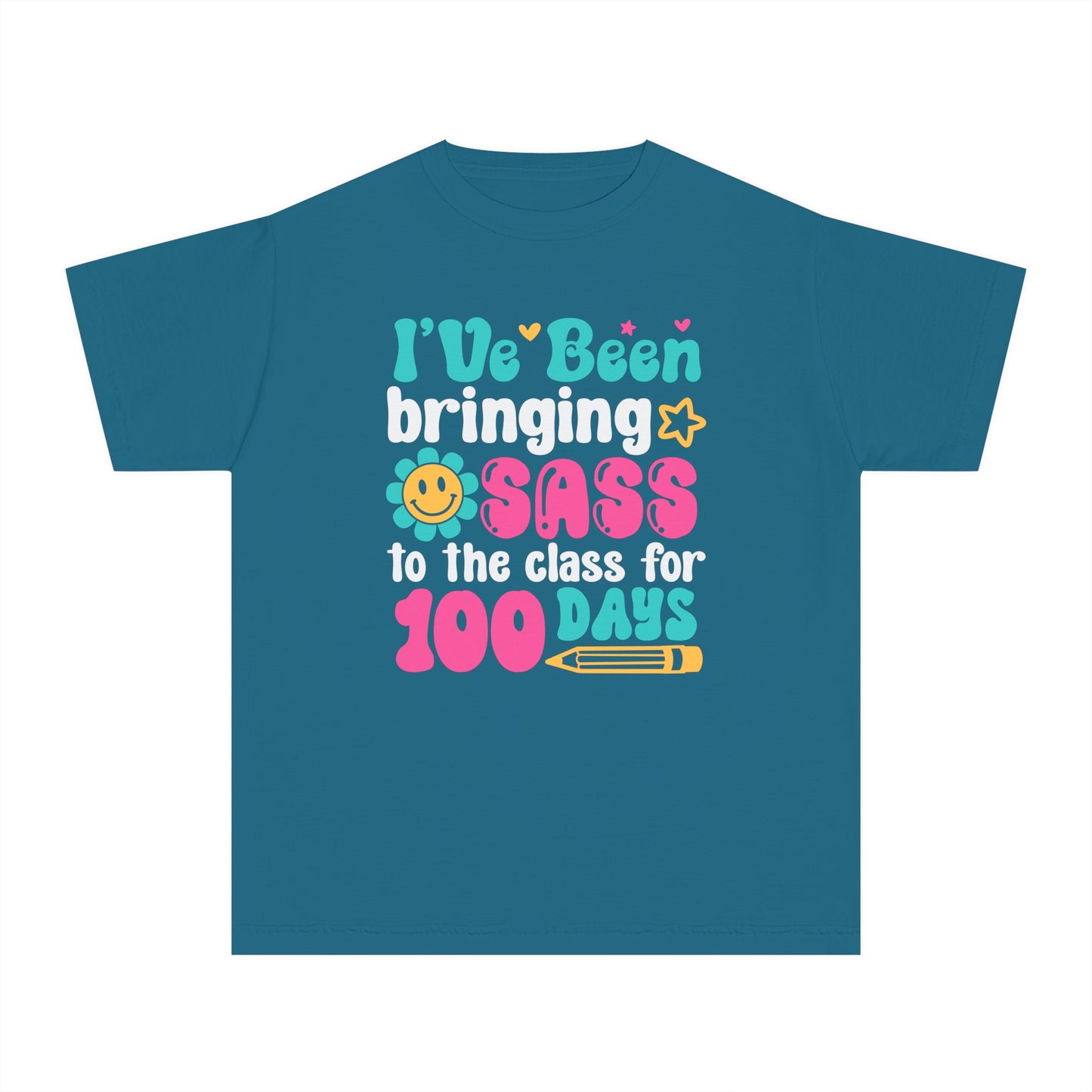 Youth Bringing the Sass 100 days of Class Comfort Colors Tee