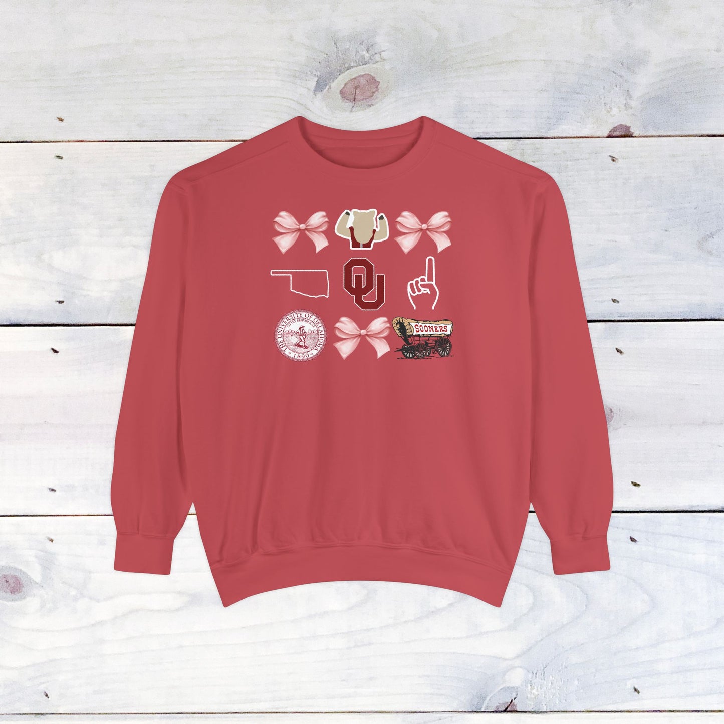 Oklahoma Sooners Bow Comfort Colors Sweater - Dark