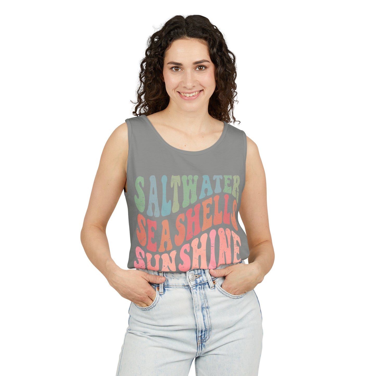 Saltwater, Seashells, Sunshine Tank - Comfort Colors