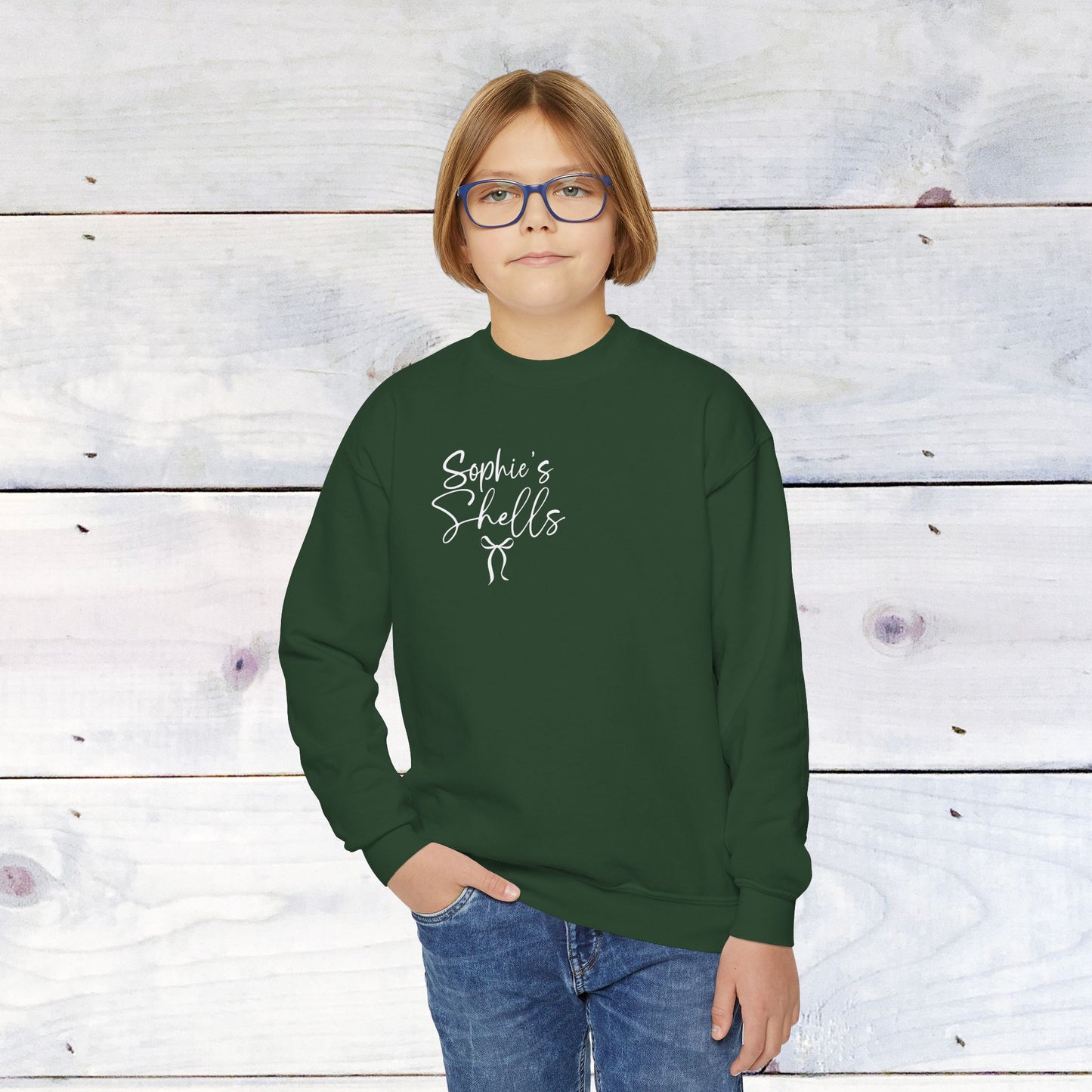 Custom 'Sophie's Shells' Youth Crewneck Sweatshirt