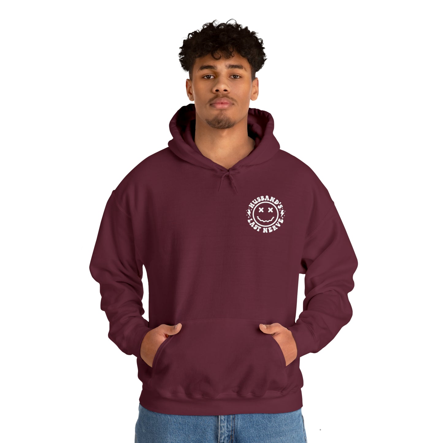 Husband's Last Nerve Hoodie - White Text