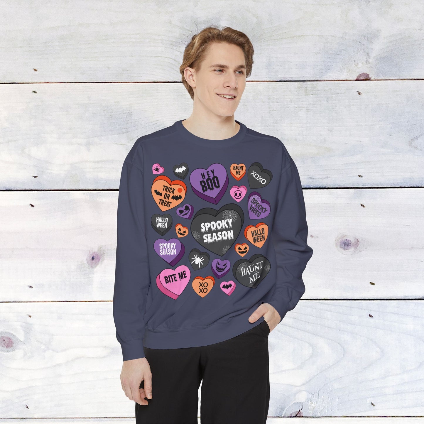Halloween Conversation Hearts - Comfort Colors Sweater