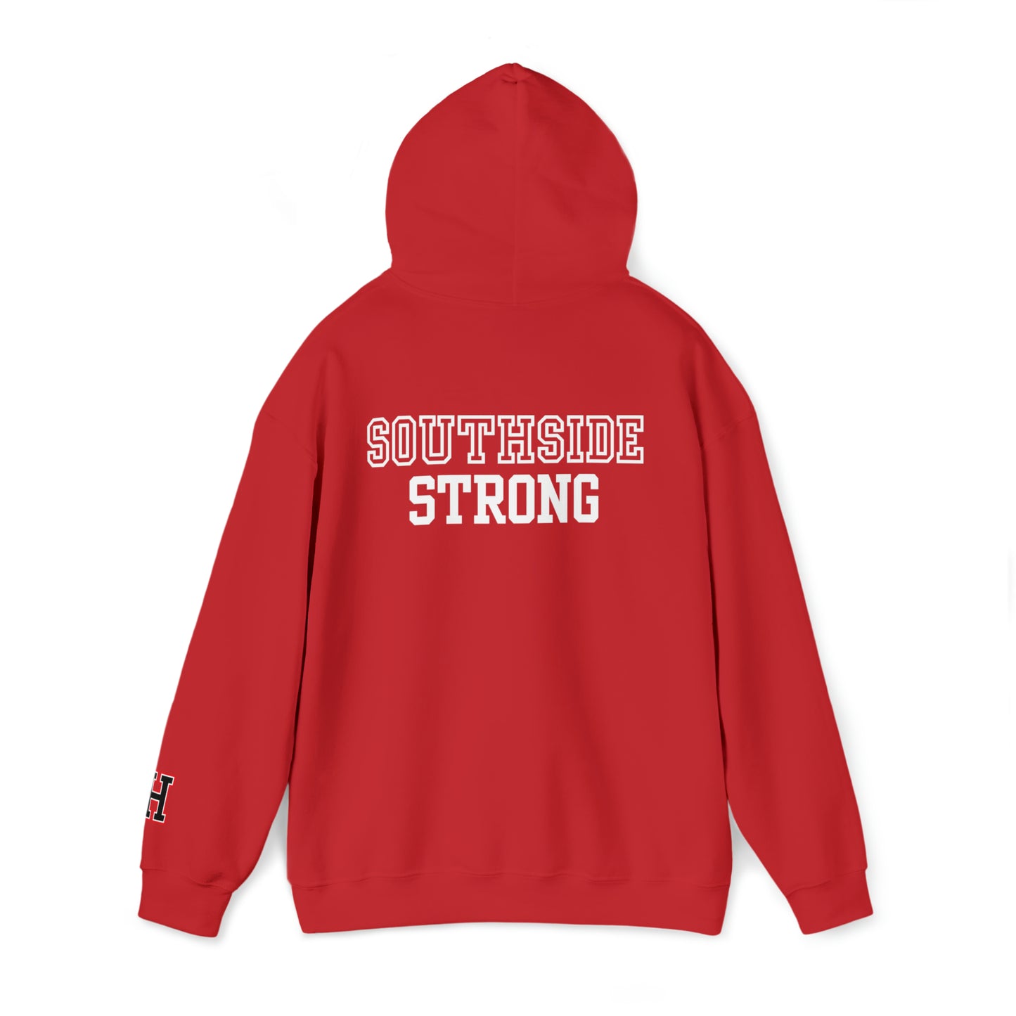 Heath Hawks WTD front Southside Strong back - H Cuff  - Hoodie
