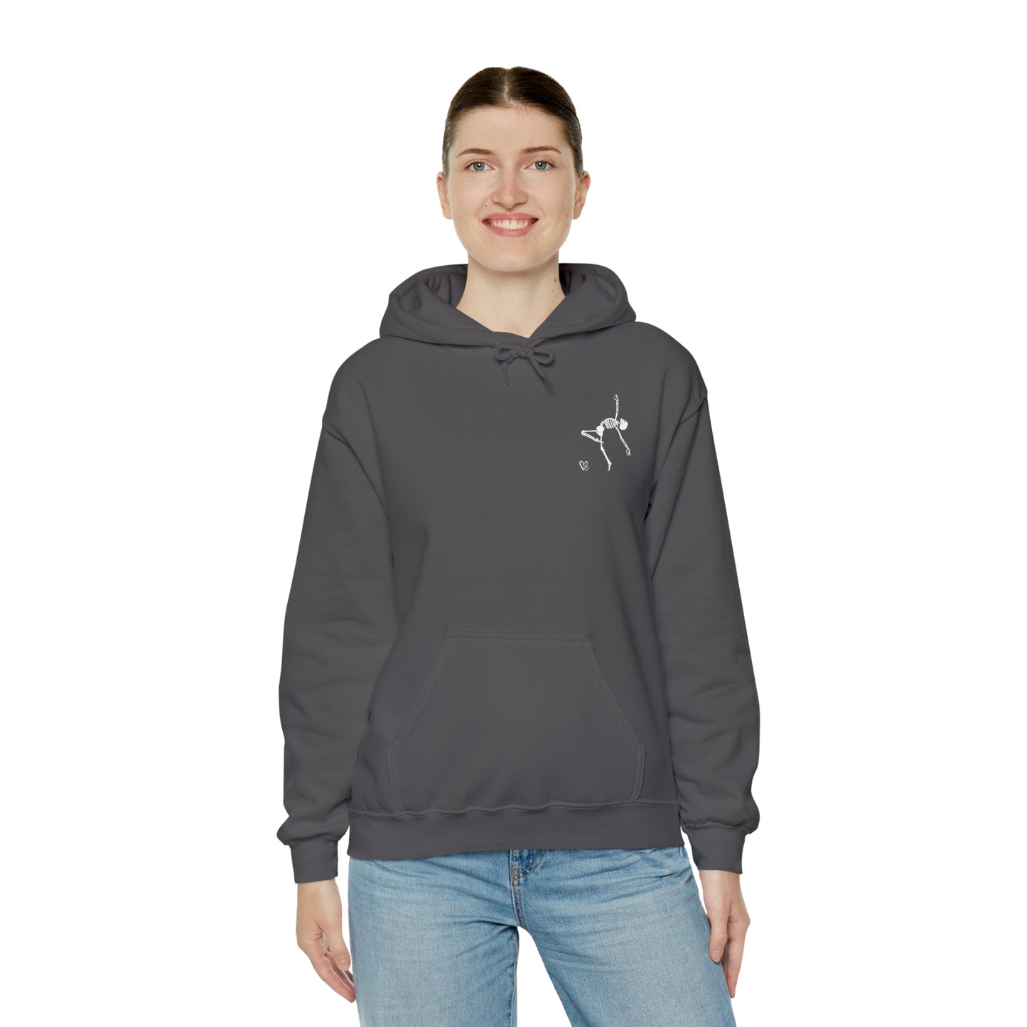 Dancing Skeleton Hoodie- Dancing Skeleton Front- Multi -Dancing Skeleton Back, Mutliple Color Options, Unisex Heavy Blend™ Hooded Sweatshirt