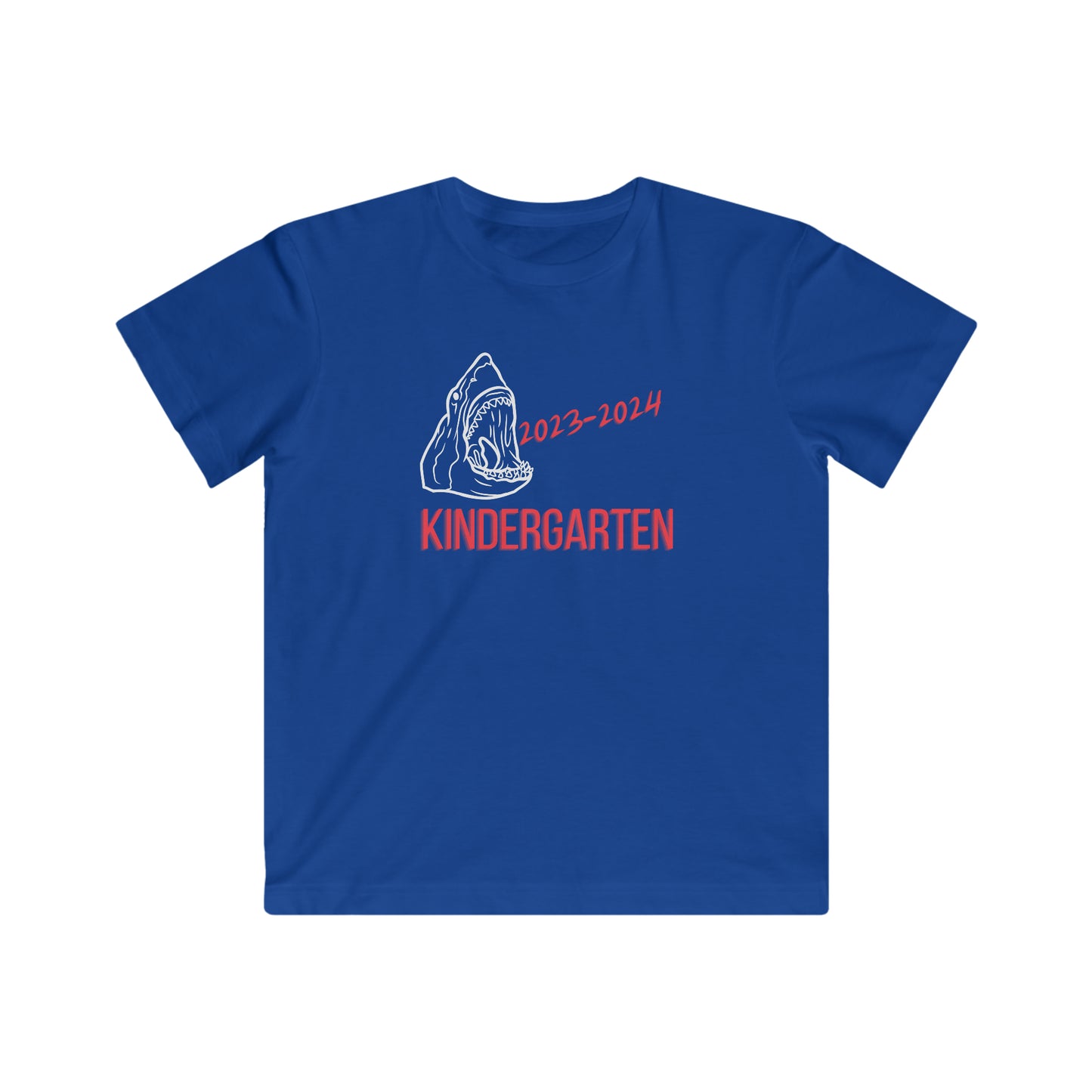 Shark, Kindergarten 23-24 T-Shirt  White/Red Text