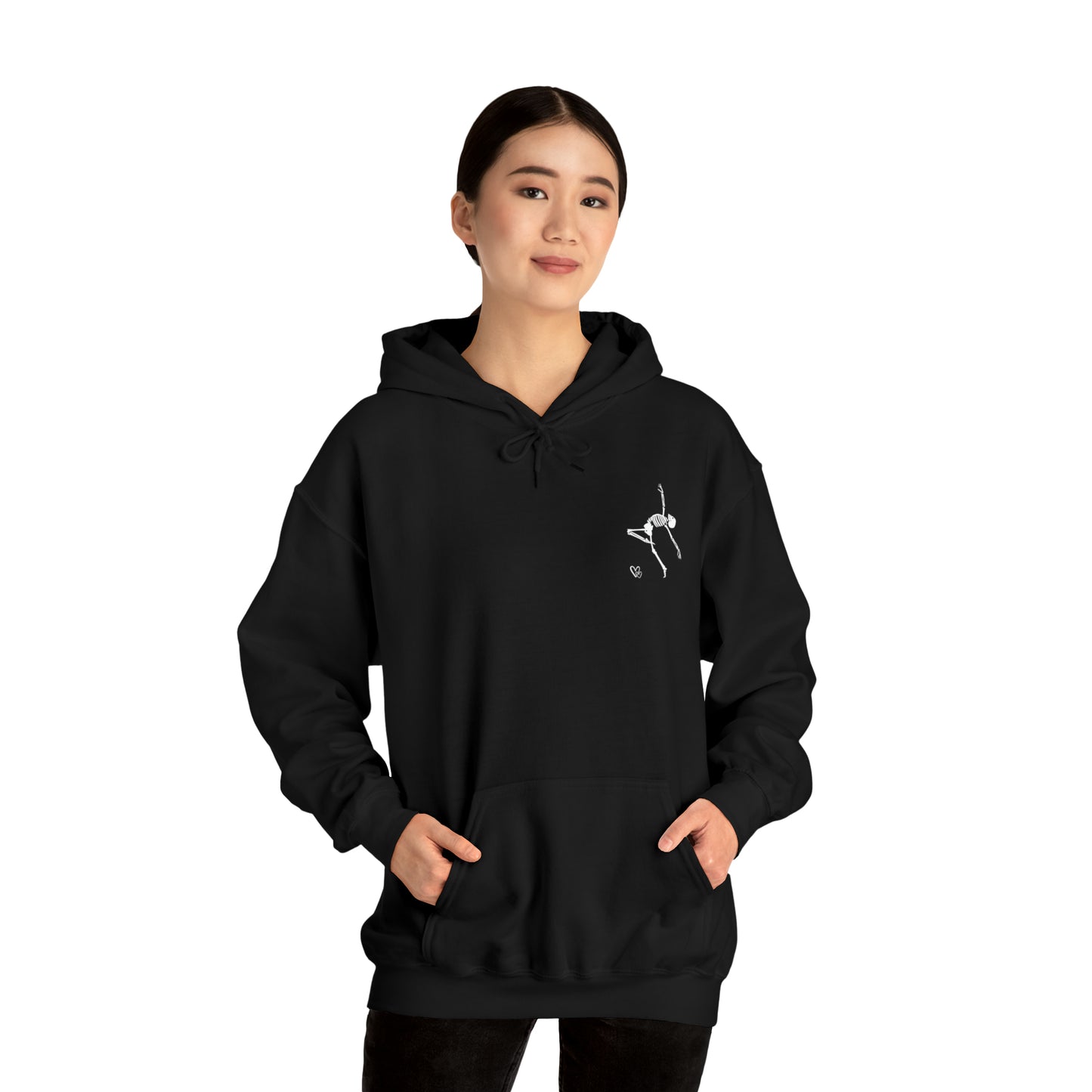 Dancing Skeleton Hoodie- Dancing Skeleton Front- Multi -Dancing Skeleton Back, Mutliple Color Options, Unisex Heavy Blend™ Hooded Sweatshirt