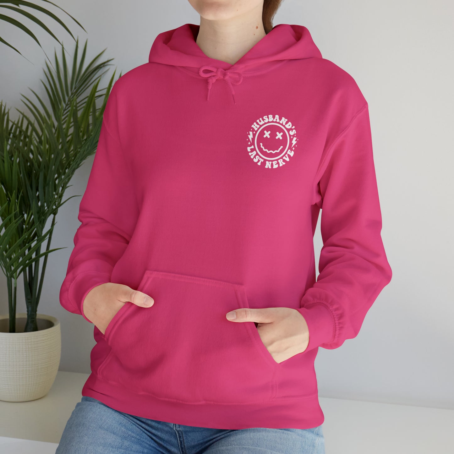 Husband's Last Nerve Hoodie - White Text