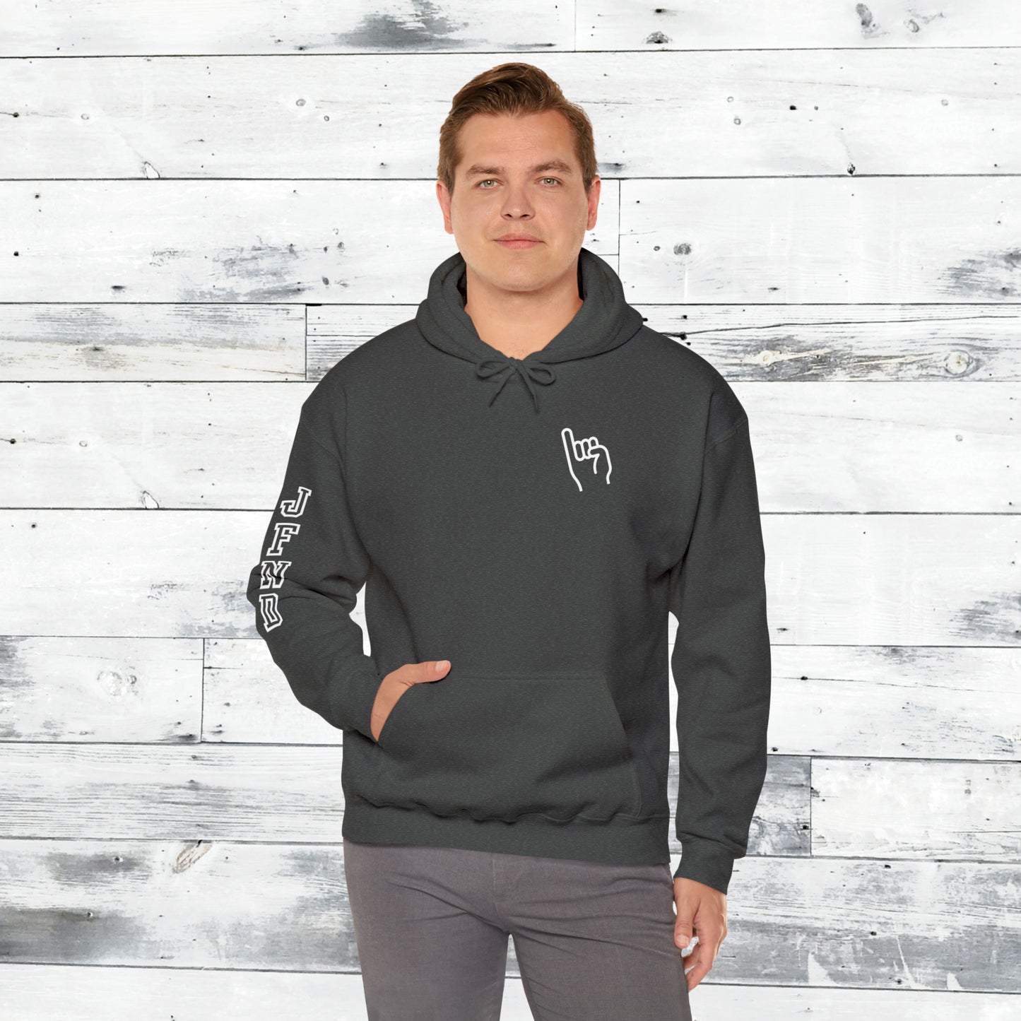 Jackets Stinger Hoodie Front - JFND Sleeve - Old School R back