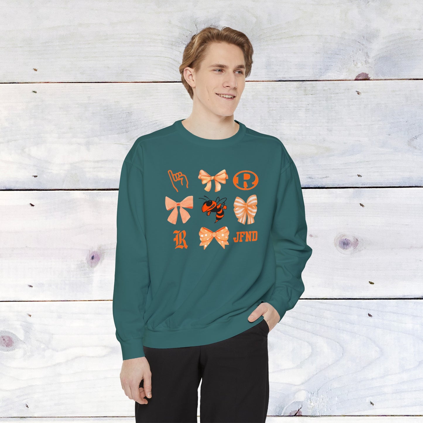 Rockwal Yellowjacket Bow Comfort Colors Sweater
