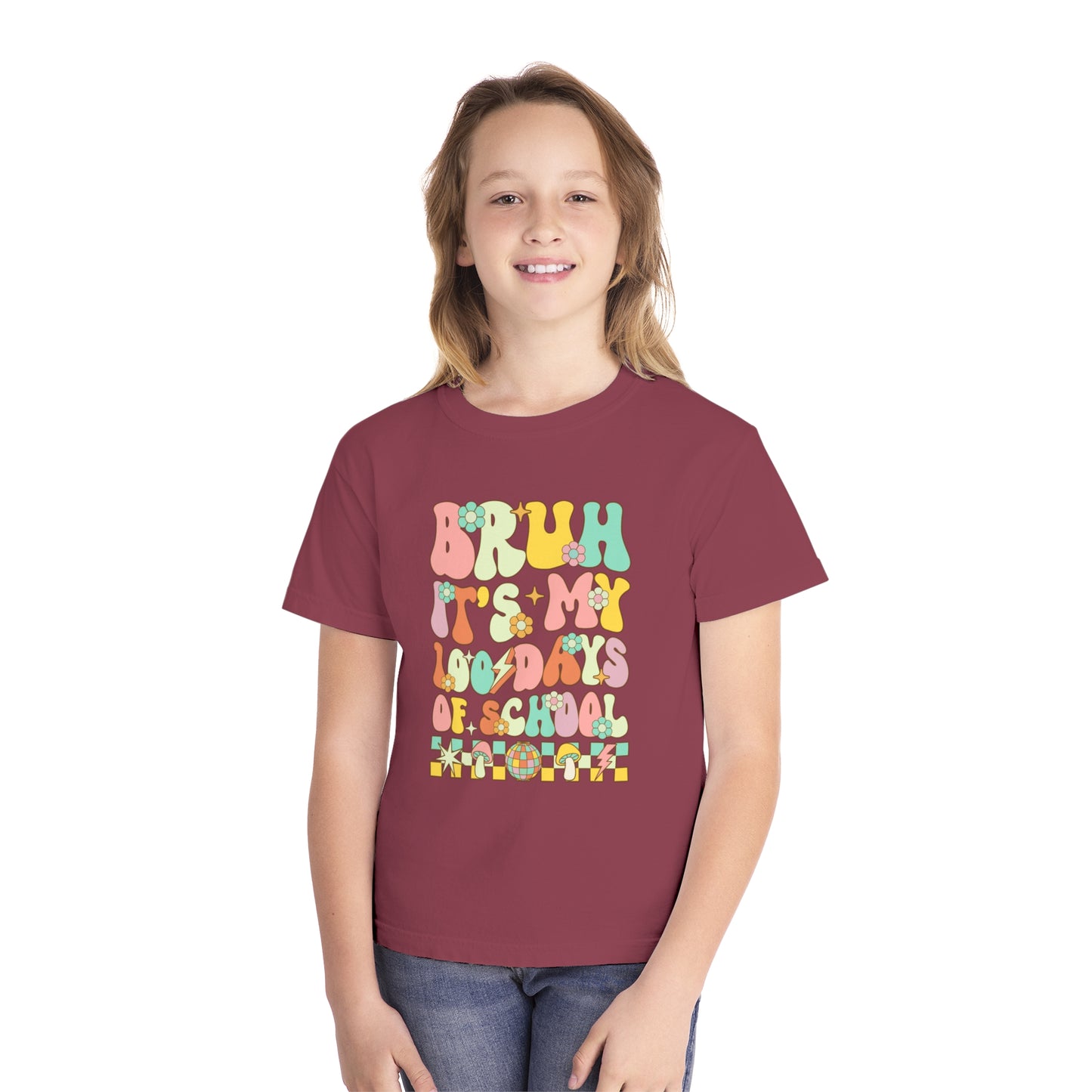 Youth BRUH 100 Days Comfort Colors Tee